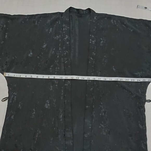 Delicates Vintage ‘90s Women’s Short Black Robe, 100% Polyester, One Size - Picture 11 of 14